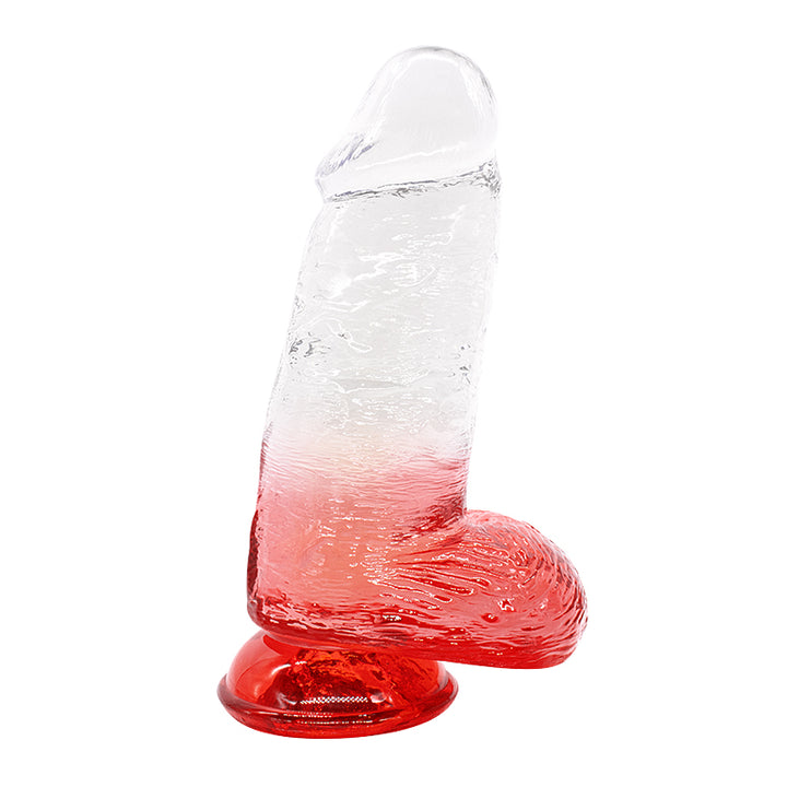 Dildo aus phthalatfreiem PVC, Größe XL (27 cm Gesamtlänge, 8 cm Durchmesser) – großer realistischer Dildo in Gelb, Rot, Lila & Blau, wasserdicht, körperfreundliches Material