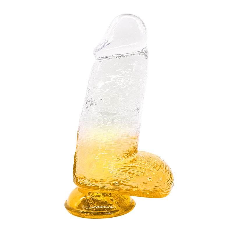 Dildo aus phthalatfreiem PVC, Größe XL (27 cm Gesamtlänge, 8 cm Durchmesser) – großer realistischer Dildo in Gelb, Rot, Lila & Blau, wasserdicht, körperfreundliches Material