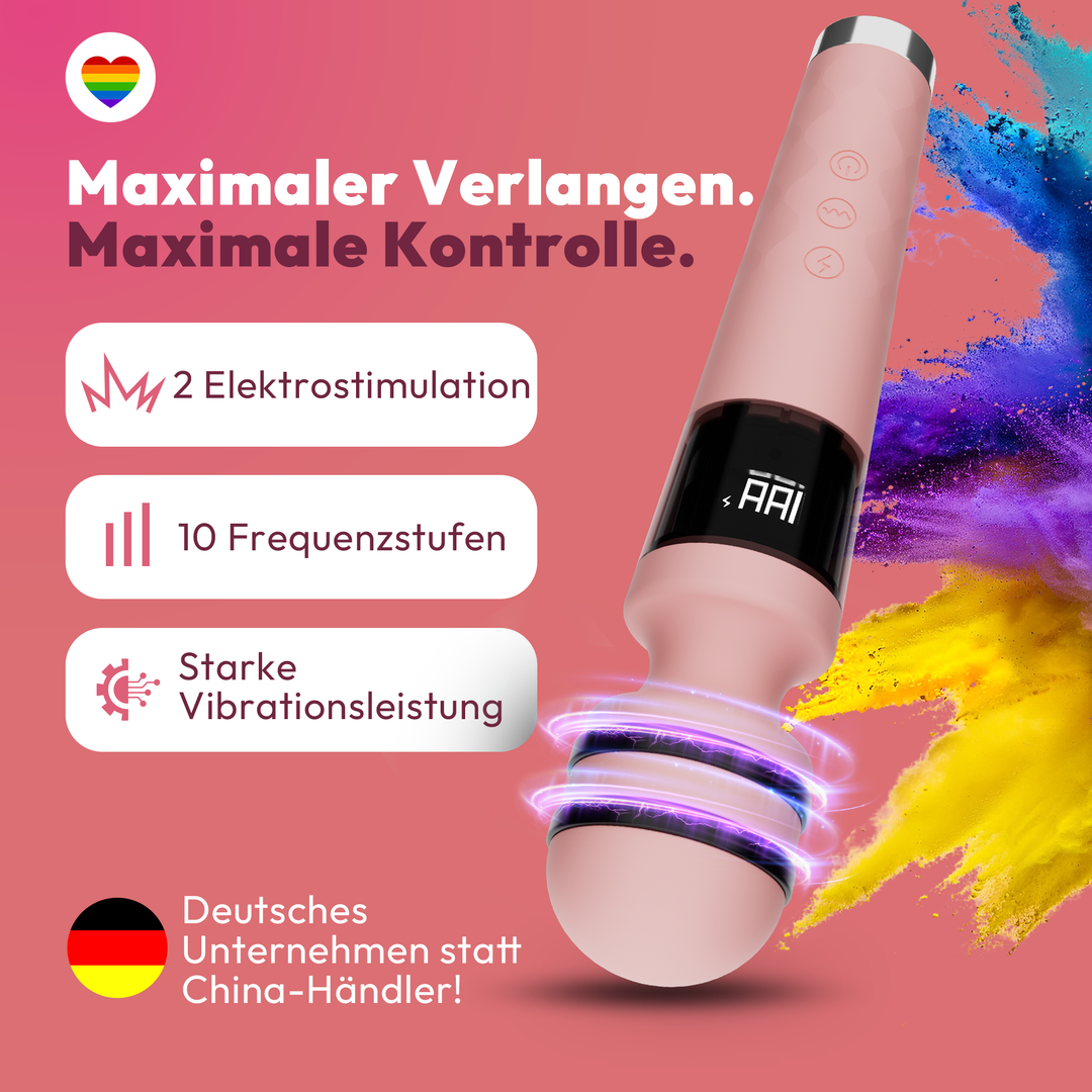 Magic Wand Vibrator mit E-Stim 10 Frequenzen