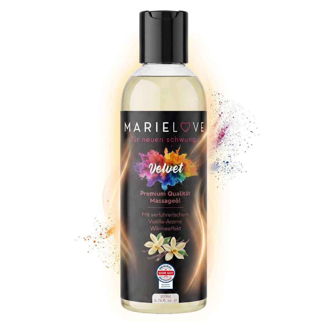 Marielove Velvet Premium Massageöl mit Vanille-Aroma, 200 ml