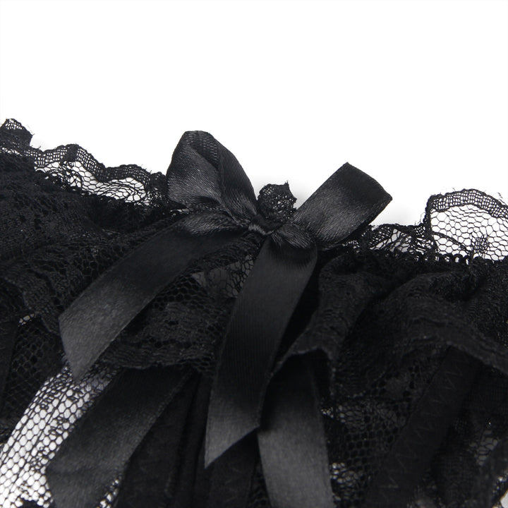Sexy Schwarze Open-Crotch Spitze Panty, 88% Nylon, 12% Spandex, verführerisch