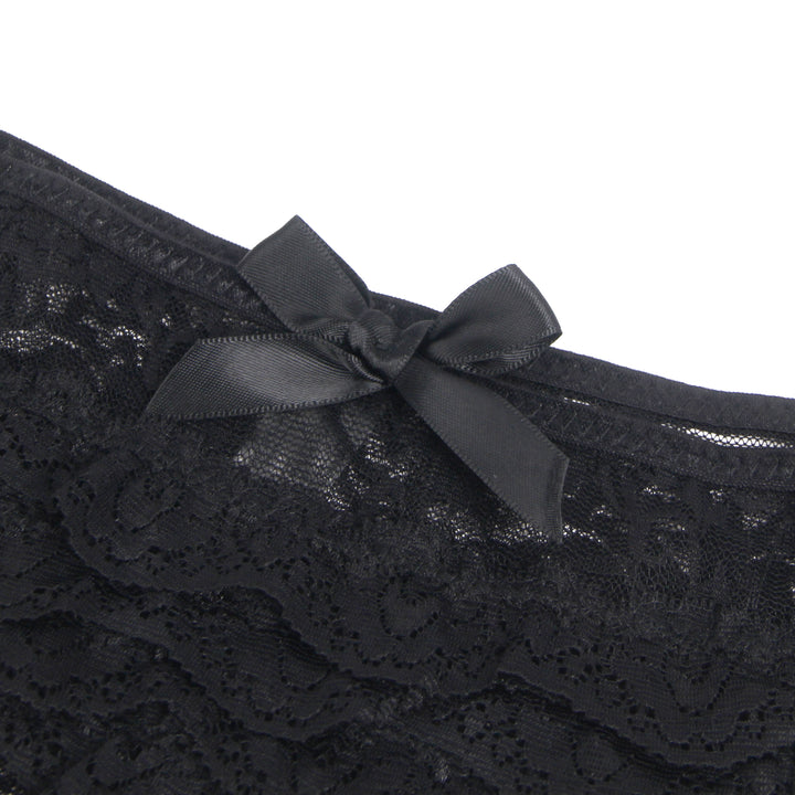Sexy Schwarze Crotchless Spitze Panty, 88% Nylon, 12% Spandex – verführerisch & dehnbar