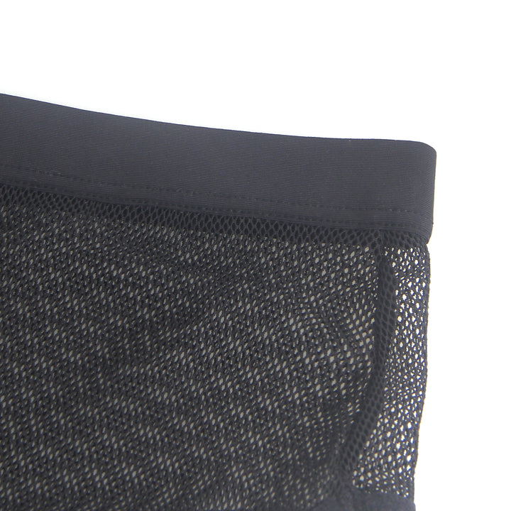 Sexy Schwarze Mesh Panty mit offenem Rücken, 88% Polyamid, 12% Elastan, transparent