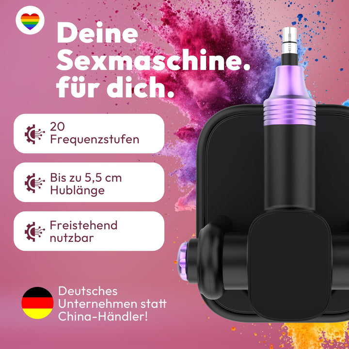 Kompakte Sexmaschine mit Fernbedienung – 20 Stufen, sicherer Stand, diskret geliefert