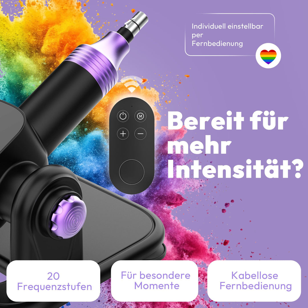 Kompakte Sexmaschine mit Fernbedienung – 20 Stufen, sicherer Stand, diskret geliefert
