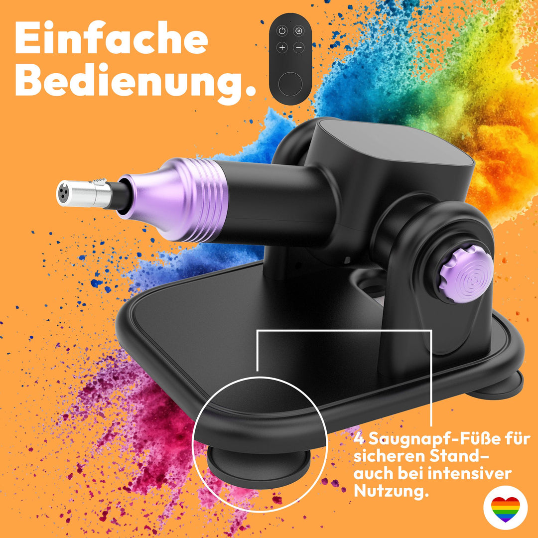 Kompakte Sexmaschine mit Fernbedienung – 20 Stufen, sicherer Stand, diskret geliefert