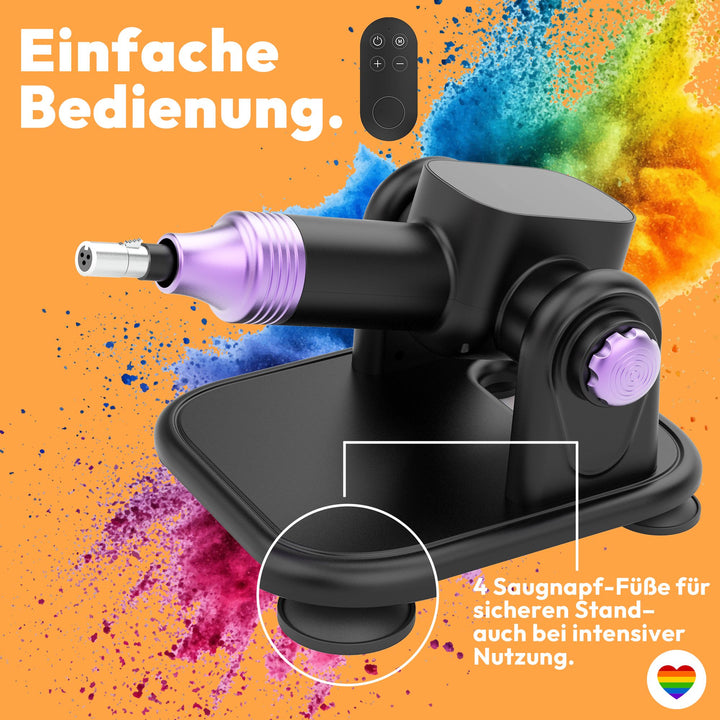 Kompakte Sexmaschine mit Fernbedienung – 20 Stufen, sicherer Stand, diskret geliefert