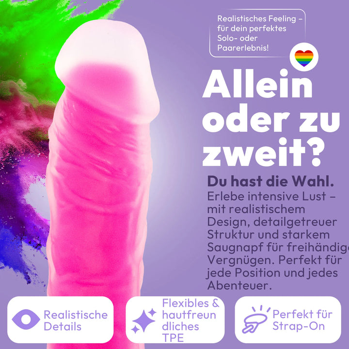 marielove Saugnapfdildo 20cm Dildo der im Dunklen leuchtet