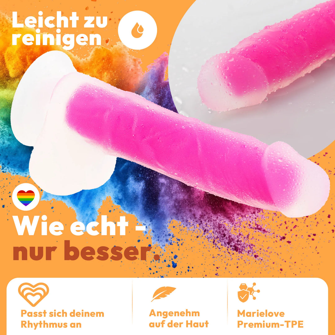 marielove Saugnapfdildo 20cm Dildo der im Dunklen leuchtet