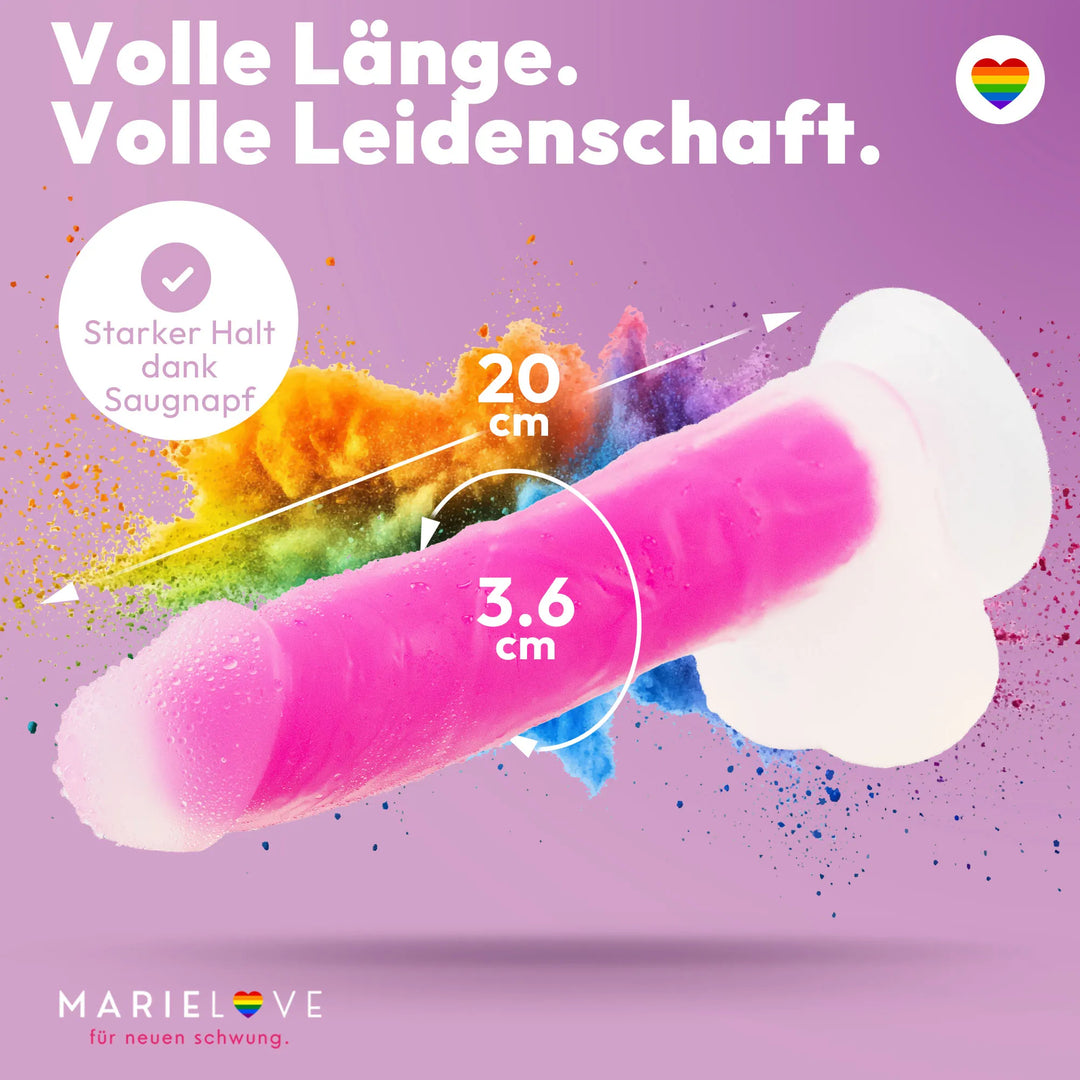 marielove Saugnapfdildo 20cm Dildo der im Dunklen leuchtet