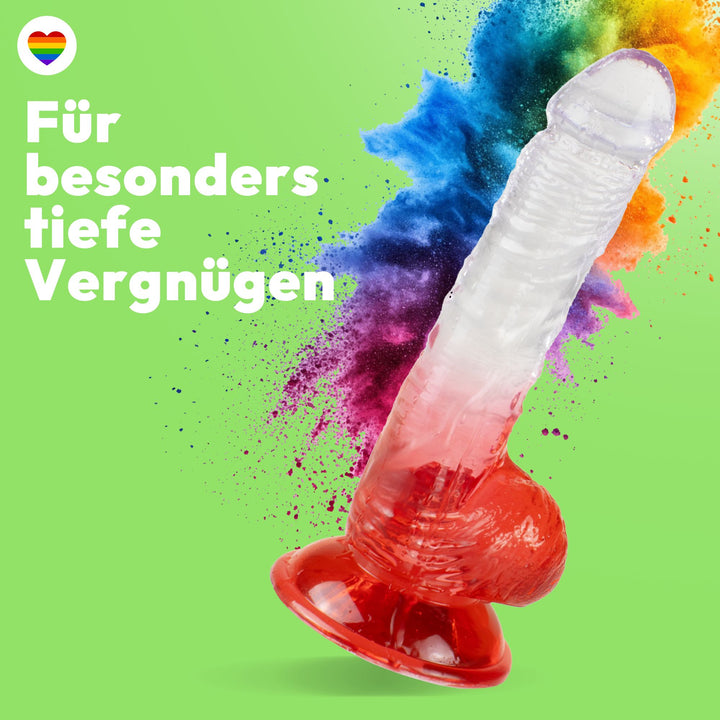 Glatter Dildo mit Saugnapf 20 cm 4 Farben