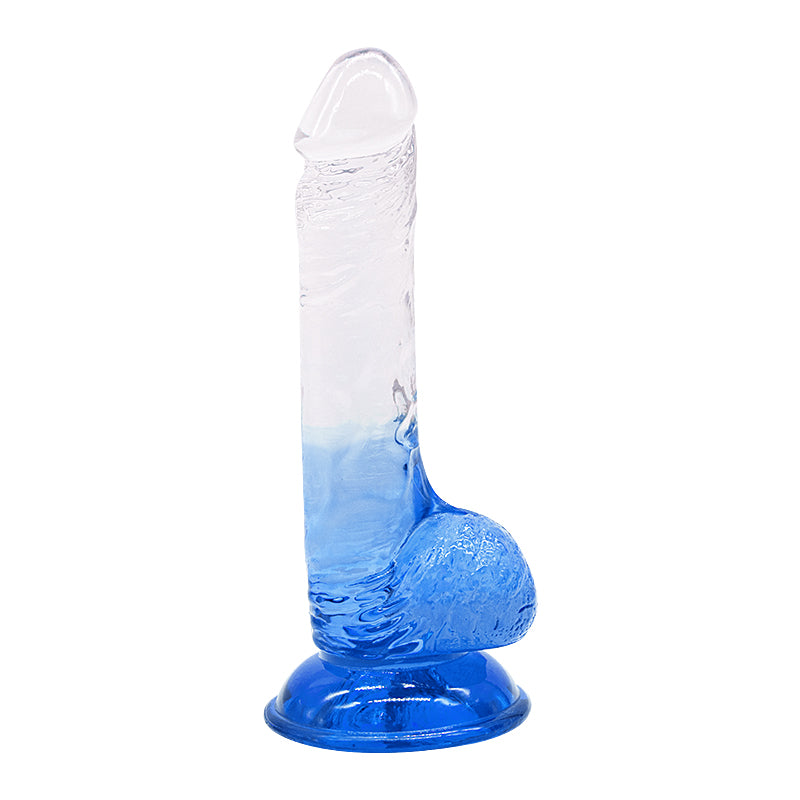Dildo aus phthalatfreiem PVC, 20 cm Gesamtlänge, 3,5 cm Durchmesser – realistischer Dildo in Gelb, Rot, Lila & Blau, wasserdicht, körperfreundliches Material, hautfreundlich