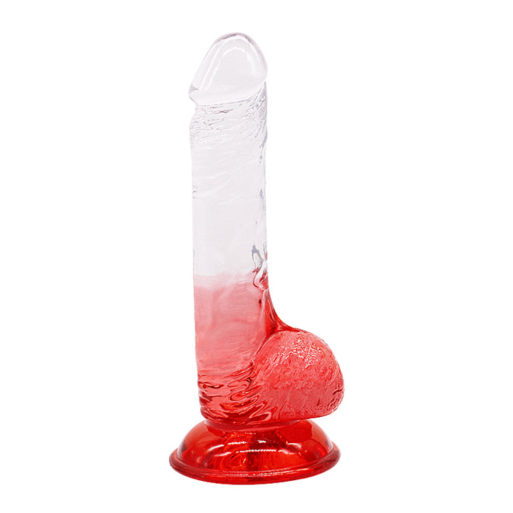 Dildo aus phthalatfreiem PVC, 20 cm Gesamtlänge, 3,5 cm Durchmesser – realistischer Dildo in Gelb, Rot, Lila & Blau, wasserdicht, körperfreundliches Material, hautfreundlich