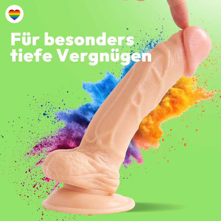 21cm Dildo no Vibrator Sex Toy Saugnapf Penis Anal PVC 3D Adern Hoden