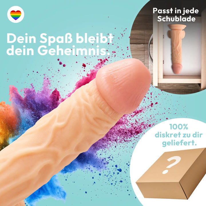 21cm Dildo no Vibrator Sex Toy Saugnapf Penis Anal PVC 3D Adern Hoden