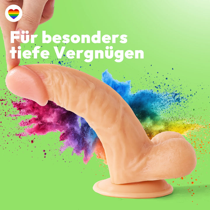 21cm Dildo no Vibrator Sex Toy Saugnapf Penis Anal PVC 3D Adern Hoden