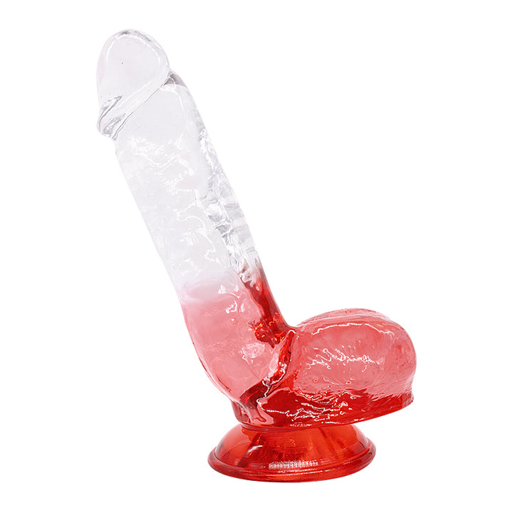 Dildo aus phthalatfreiem PVC, Größe M (22,5 cm Gesamtlänge, 5 cm Durchmesser) – realistischer Dildo in Gelb, Rot, Lila & Blau, wasserdicht, körperfreundliches Material, hautfreundlich