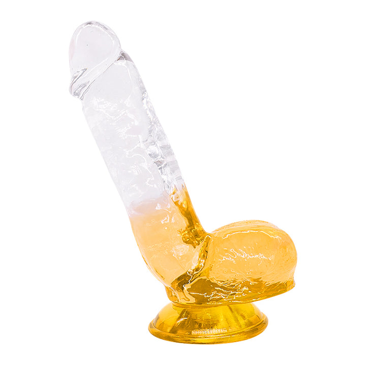 Dildo aus phthalatfreiem PVC, Größe M (22,5 cm Gesamtlänge, 5 cm Durchmesser) – realistischer Dildo in Gelb, Rot, Lila & Blau, wasserdicht, körperfreundliches Material, hautfreundlich