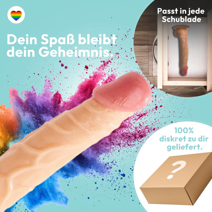 26cm Dildo no Vibrator Sex Toy Saugnapf Penis Anal PVC 3D Adern Hoden