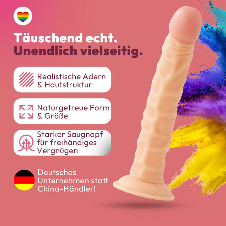 255mm Dildo no Vibrator Sex Toy Saugnapf Penis Anal PVC 3D Adern Schaft