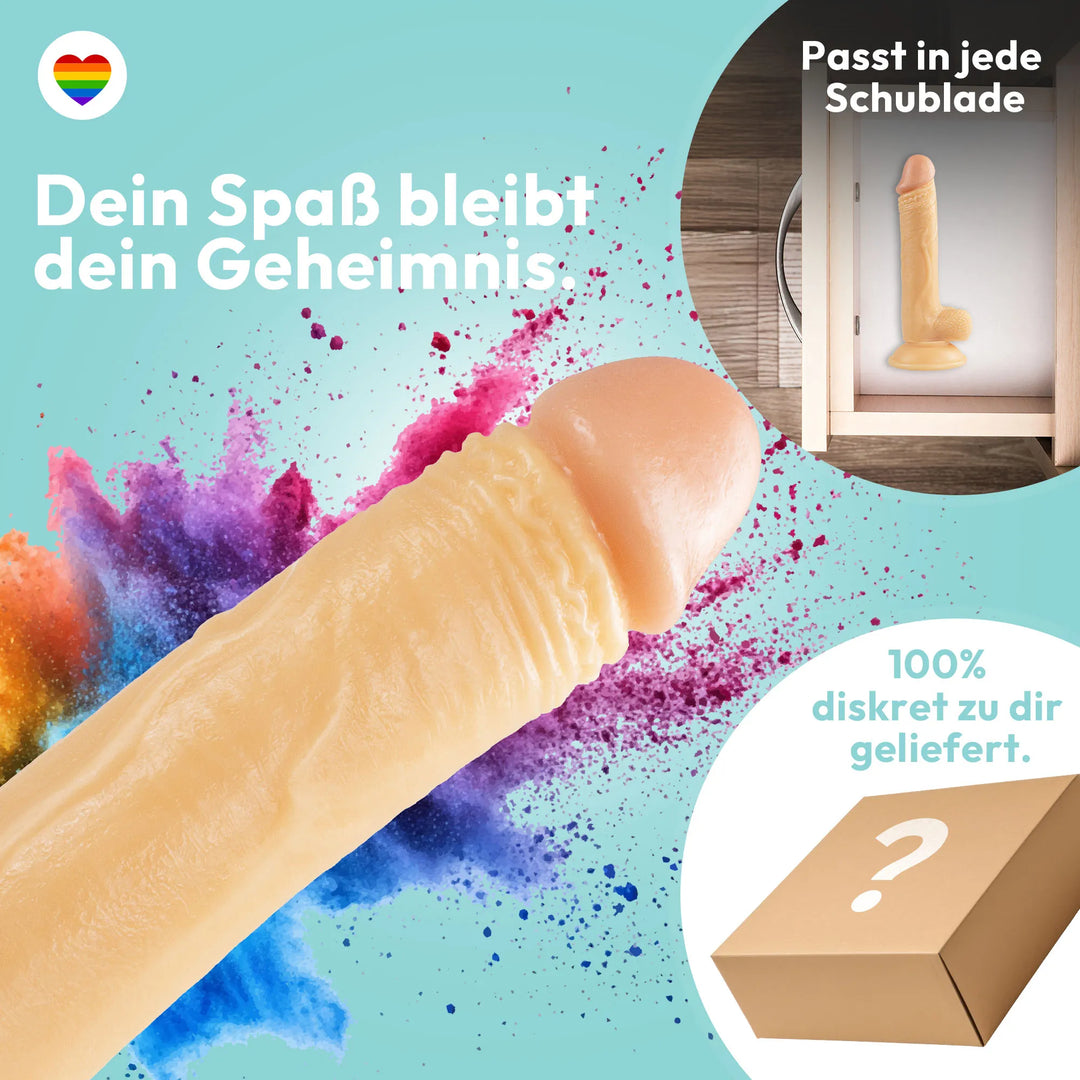 20cm Dildo no Vibrator Sex Toy Saugnapf Penis Anal PVC 3D Adern Hoden