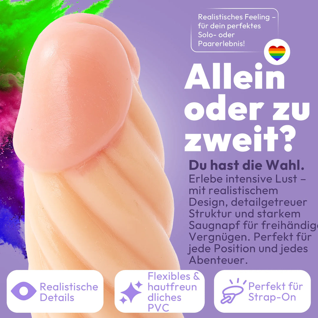 22cm Dildo no Vibrator Sex Toy Saugnapf Penis Anal PVC 3D Adern Hoden gewellt