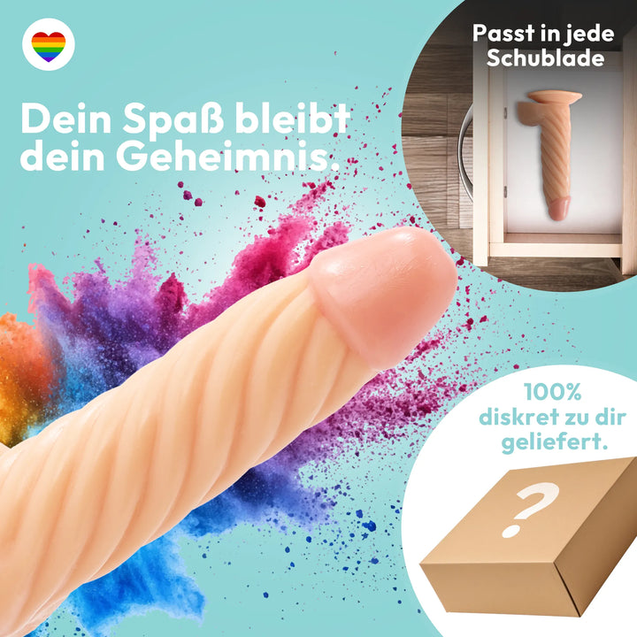 22cm Dildo no Vibrator Sex Toy Saugnapf Penis Anal PVC 3D Adern Hoden gewellt