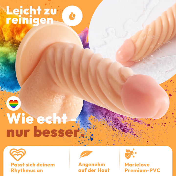 22cm Dildo no Vibrator Sex Toy Saugnapf Penis Anal PVC 3D Adern Hoden gewellt