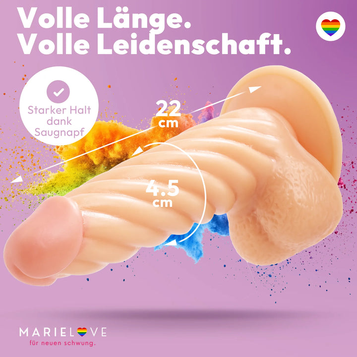 22cm Dildo no Vibrator Sex Toy Saugnapf Penis Anal PVC 3D Adern Hoden gewellt