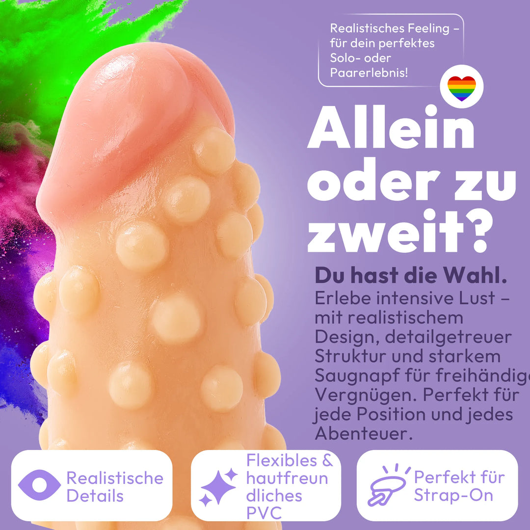 marielove realistischer 24cm Saugnapfdildo mit Hoden und Noppen