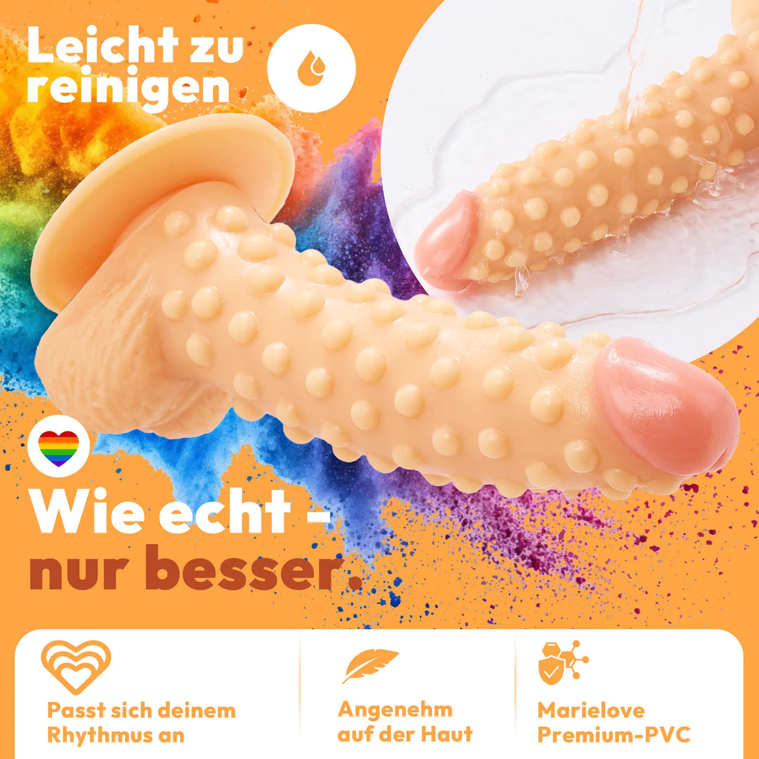 marielove realistischer 24cm Saugnapfdildo mit Hoden und Noppen