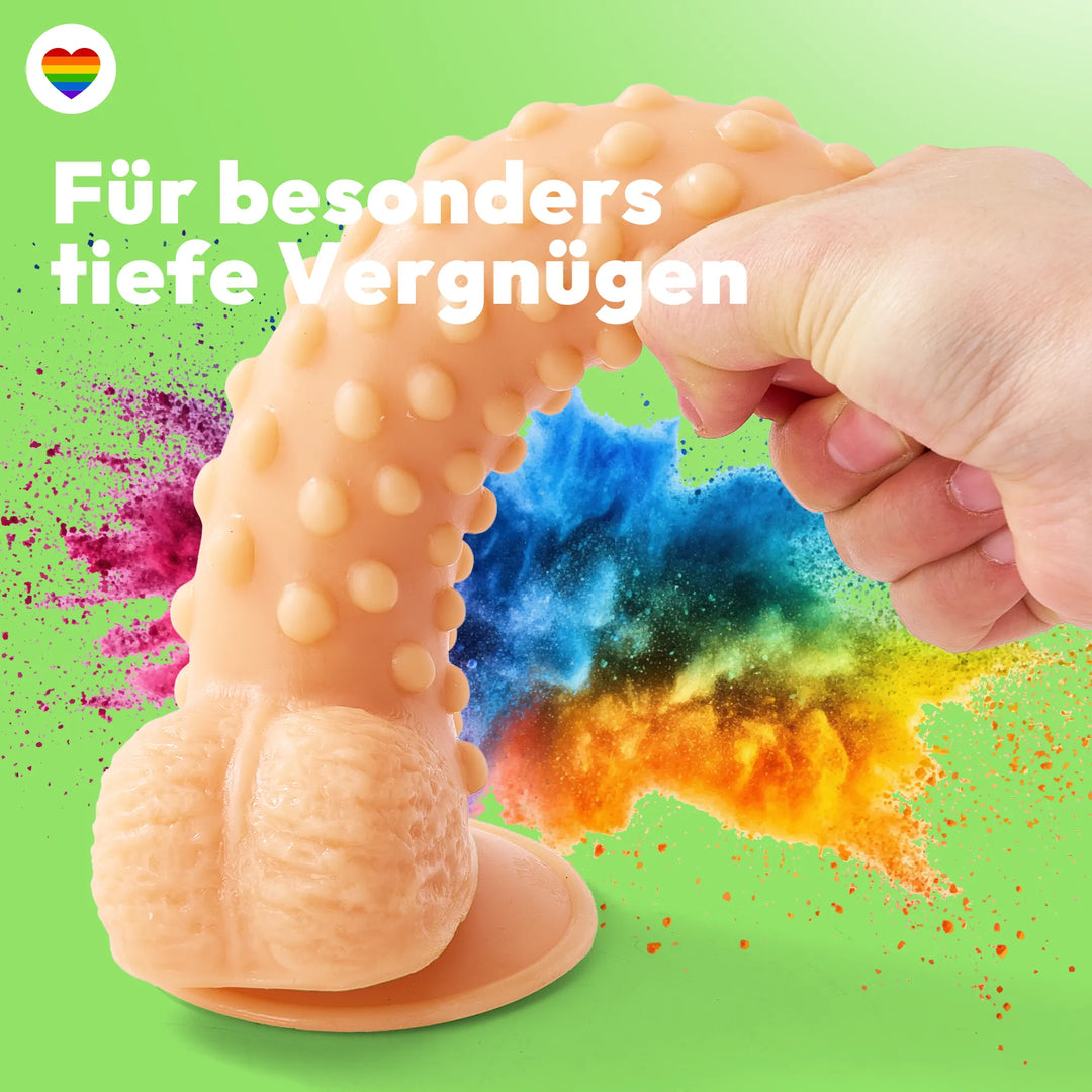 marielove realistischer 24cm Saugnapfdildo mit Hoden und Noppen