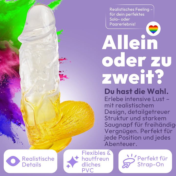 Extra kräftiger Dildo mit Saugnapf Ø 6,5 cm 4 Farben