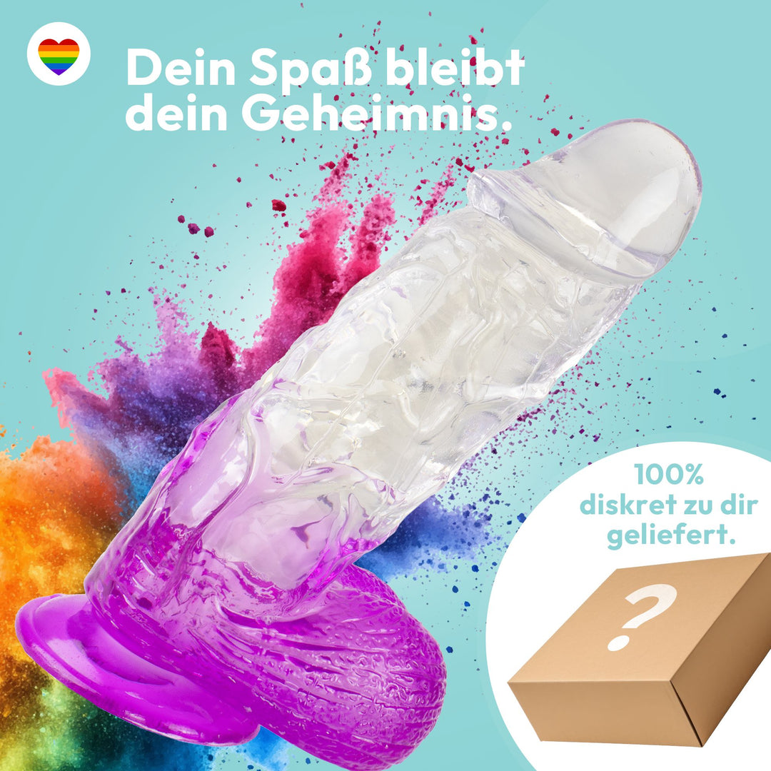 Extra kräftiger Dildo mit Saugnapf Ø 6,5 cm 4 Farben
