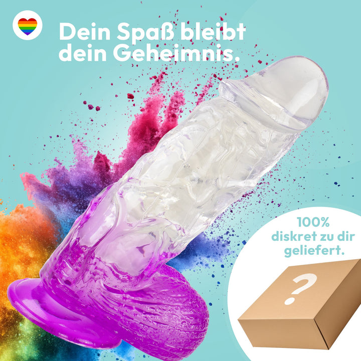 Extra kräftiger Dildo mit Saugnapf Ø 6,5 cm 4 Farben