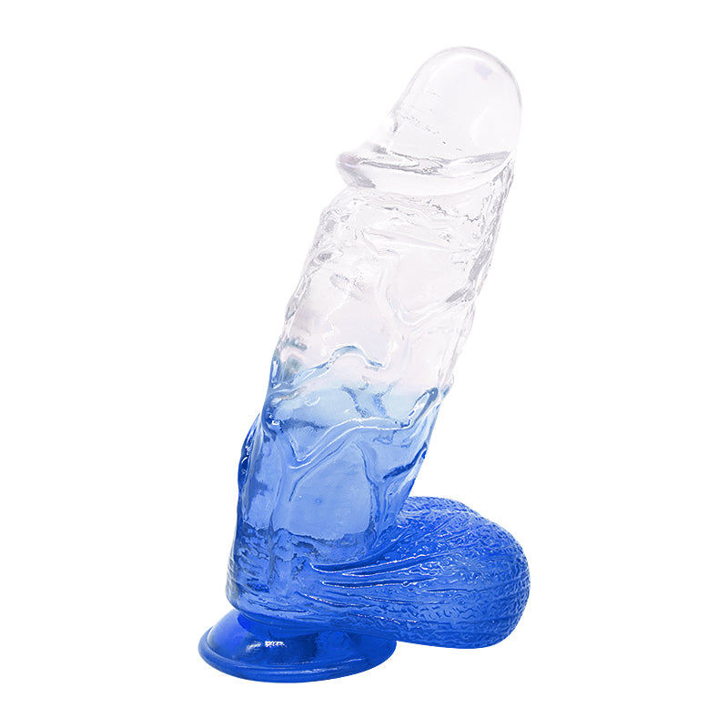 Dildo aus phthalatfreiem PVC, Größe XL (26 cm Gesamtlänge, 6,5 cm Durchmesser) – großer realistischer Dildo in Gelb, Rot, Lila & Blau, wasserdicht, körperfreundliches Material
