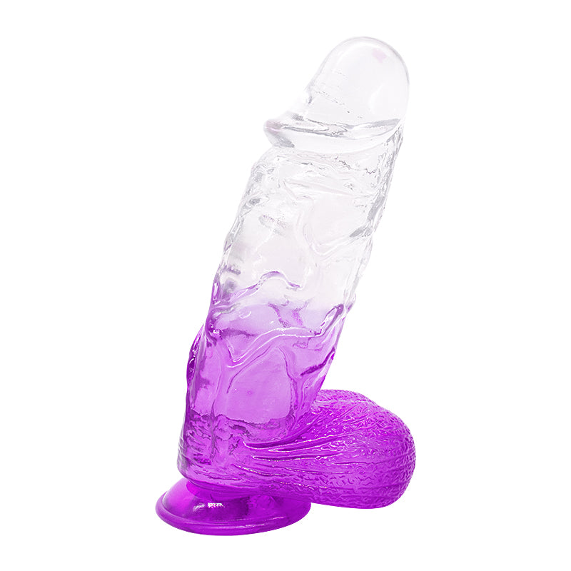 Dildo aus phthalatfreiem PVC, Größe XL (26 cm Gesamtlänge, 6,5 cm Durchmesser) – großer realistischer Dildo in Gelb, Rot, Lila & Blau, wasserdicht, körperfreundliches Material