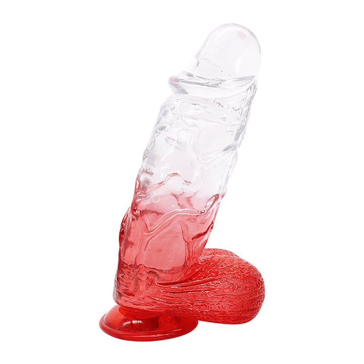 Dildo aus phthalatfreiem PVC, Größe XL (26 cm Gesamtlänge, 6,5 cm Durchmesser) – großer realistischer Dildo in Gelb, Rot, Lila & Blau, wasserdicht, körperfreundliches Material