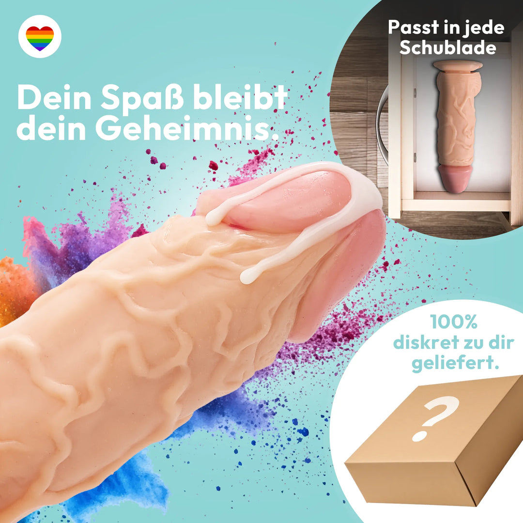 26cm XXL Dildo no Vibrator Sex Toy Saugnapf Penis Anal PVC 3D Adern Hoden