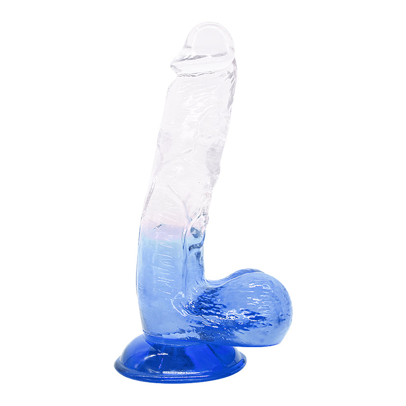 Dildo aus phthalatfreiem PVC, 21,5 cm Gesamtlänge, 4,5 cm Durchmesser – realistischer Dildo in Gelb, Rot, Lila & Blau, wasserdicht, körperfreundliches Material, hautfreundlich
