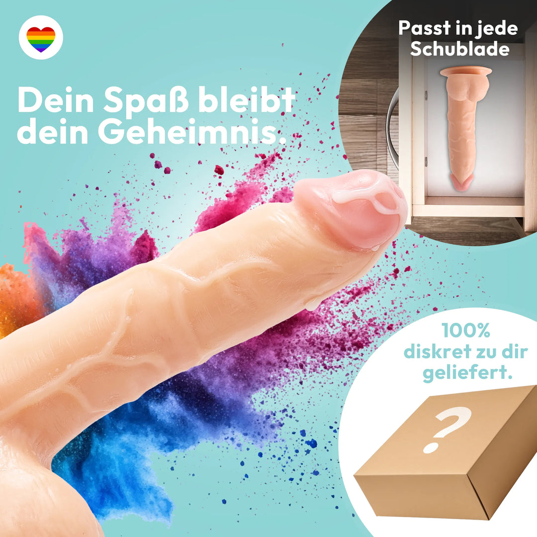 215mm Dildo no Vibrator Sex Toy Saugnapf Penis Anal PVC 3D Adern Hoden