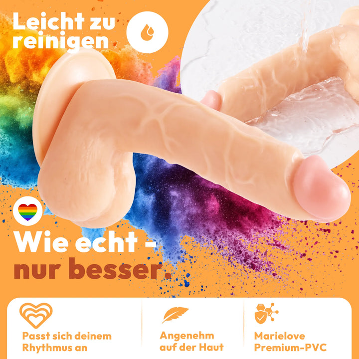 215mm Dildo no Vibrator Sex Toy Saugnapf Penis Anal PVC 3D Adern Hoden