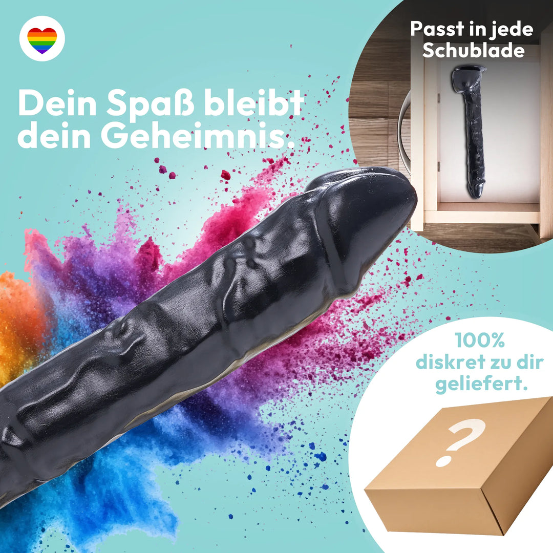 37cm XXL Dildo no Vibrator Sex Toy Saugnapf Penis Anal PVC 3D Adern Hoden