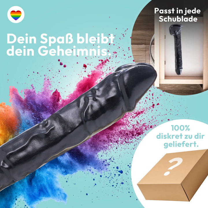 37cm XXL Dildo no Vibrator Sex Toy Saugnapf Penis Anal PVC 3D Adern Hoden