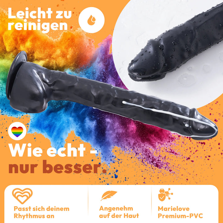 37cm XXL Dildo no Vibrator Sex Toy Saugnapf Penis Anal PVC 3D Adern Hoden