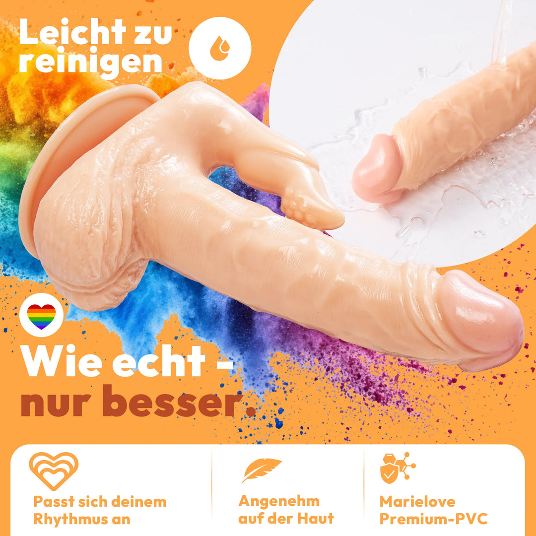 17cm Doppel Dildo no Vibrator Sex Toy Saugnapf Penis Anal PVC 3D Adern Hoden