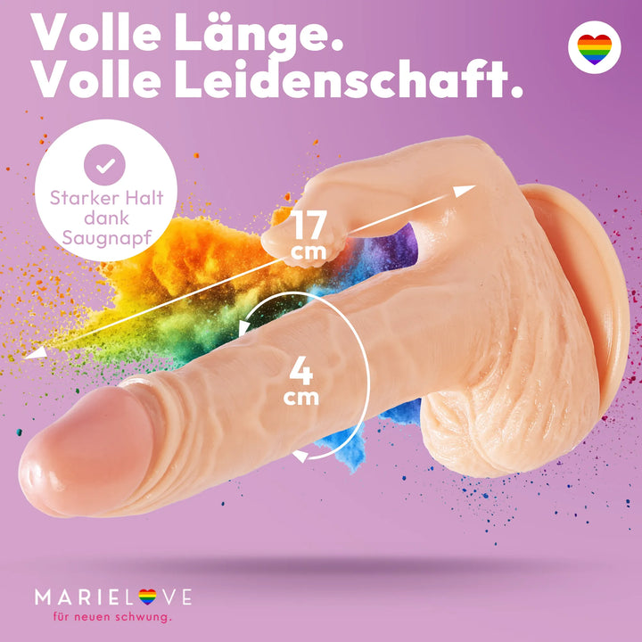 17cm Doppel Dildo no Vibrator Sex Toy Saugnapf Penis Anal PVC 3D Adern Hoden