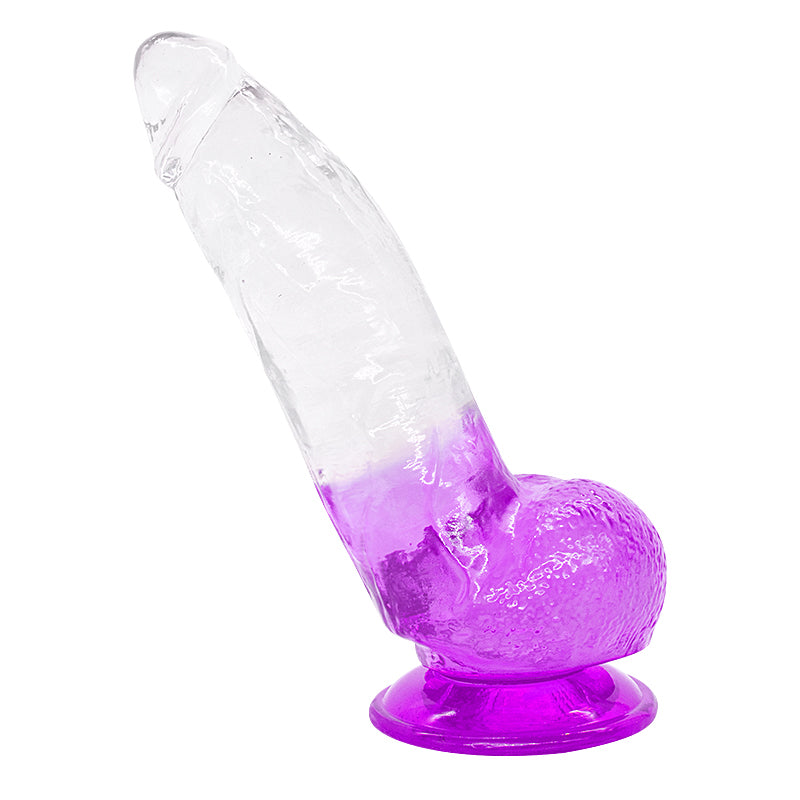 Dildo aus PVC, Größe M (21 cm Gesamtlänge, 5 cm Durchmesser) – realistischer Dildo in Gelb, Rot, Lila & Blau, wasserdicht, körperfreundliches Material, hautfreundlich