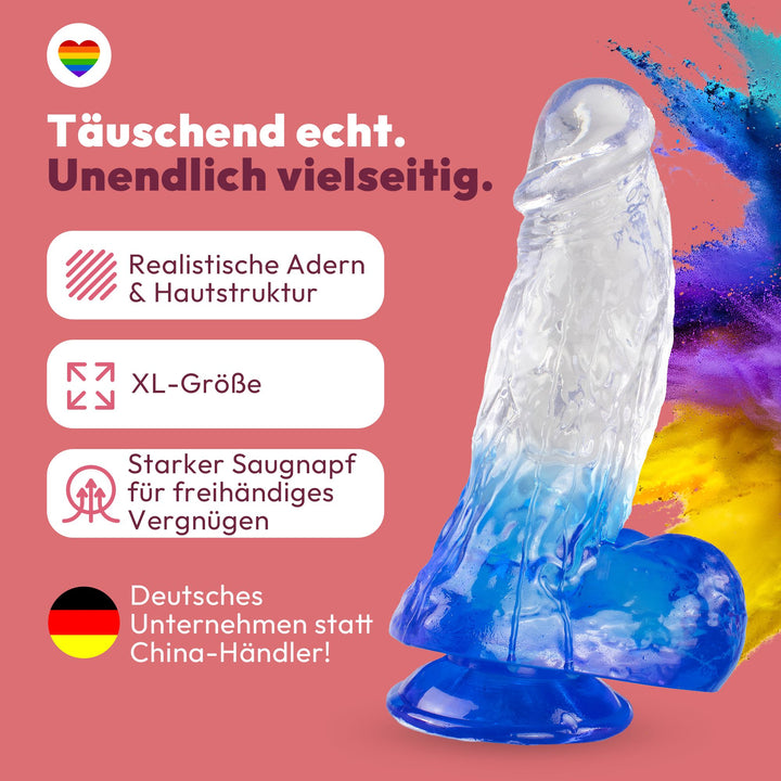 Extra dicker Dildo mit Saugnapf 21,5 cm 4 Farben