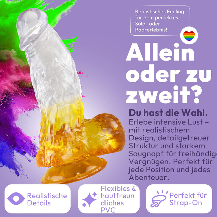 Extra dicker Dildo mit Saugnapf 21,5 cm 4 Farben